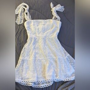 Lucy in the Sky White Lace Mini Dress